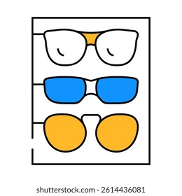 different frames of glasses set line icon vector. different frames of glasses set sign. isolated symbol illustration