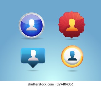 Different Frames Person cons, Buttons Design