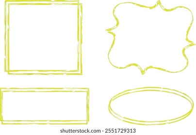 vetor de conjunto de padrão de cor amarela de quadros diferentes