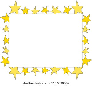 Watercolor Five Pointed Star Symbol Frame Stock Illustration 417612556