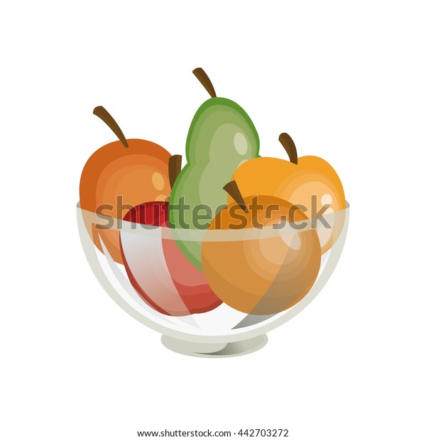 Different Fruits Bowl Icon Stock Vector (Royalty Free) 442703272