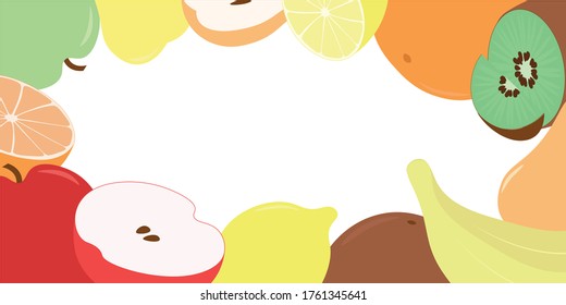 different fruits compilation rectangle frame