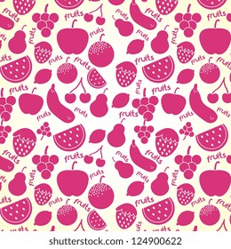 Different fuchsia fruits icons background. Vector illustration