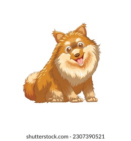 different funny dog in cartoon style isolated on white background, animals cartoon character illustration