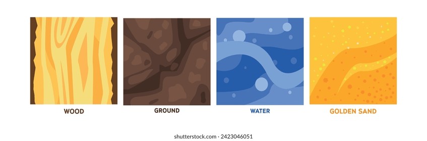 Different Game Ground Square Surface Pattern Vector Set
