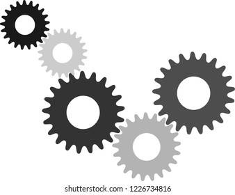 different gears showing a tick
