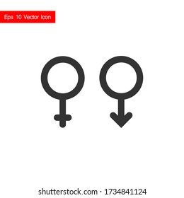 Icono de gris de género diferente aislado en fondo blanco. Ilustración vectorial. Eps 10