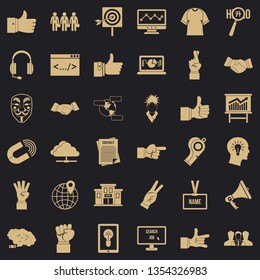 Different gesture icons set. Simple style of 36 different gesture vector icons for web for any design