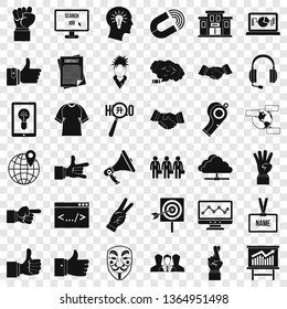 Different gesture icons set. Simple style of 36 different gesture vector icons for web for any design