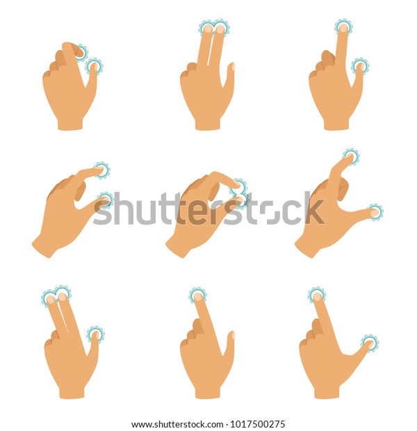 Different Gestures Control Touch Screen Interface Stock Vector Royalty Free