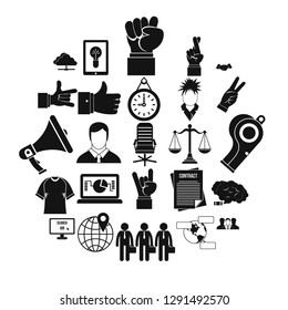 Different gestures icons set. Simple set of 25 different gestures vector icons for web isolated on white background