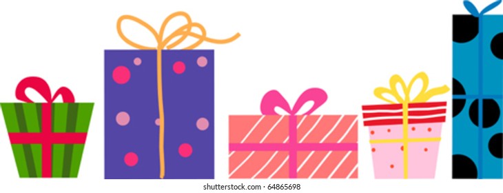 different gift boxes isolated on white