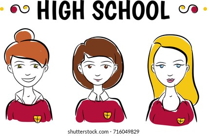 different girls from high school