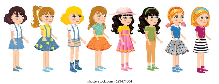 Different girls side view