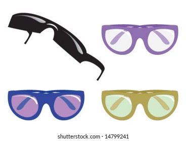 Different glass models in colour