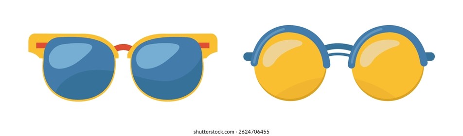 Diferentes óculos projeta ilustrações vetoriais definidas