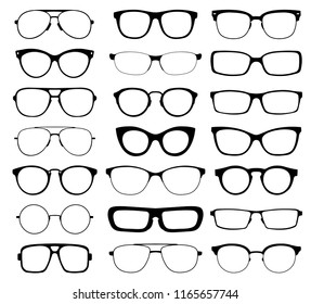 Different glasses in a flat style for web sites