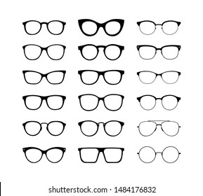 Different glasses in a flat style for web sites