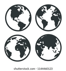 Different Globe Flat Icons