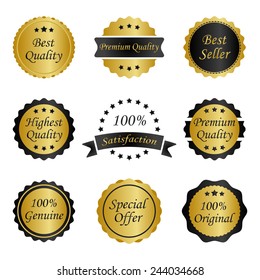 different gold with black labels