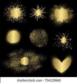 Different gold elements, vector