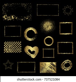 Different gold elements, vector design