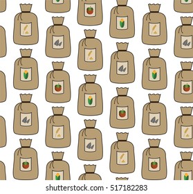 different grain bag seamless texture on the white background