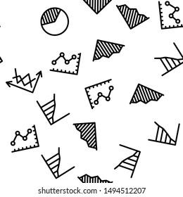 Different Graph Seamless Pattern. Vector Thin Line. Contour Illustrations