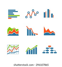 Different graphic business ratings and charts. infographic elements