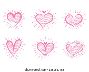 different graphic hearts illustration design