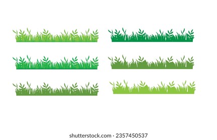 different green grass borders,   variety of green grass borders,  ,grass borders, green tree icon, realistic grass borders