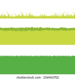 Different Green Grass. Isolated On White Background. Vector Illustration. Cartoon design elements for garden. Eps 8