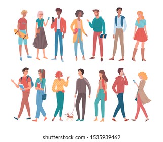 Different group of people cartoon vector illustration