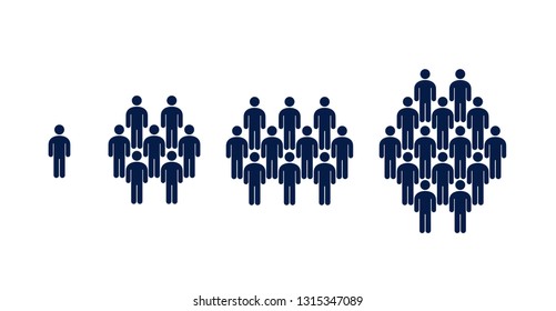 Different groups of people, crowd, infographics vector illustration on white background