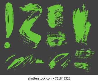 Different grunge brush strokes ink art texture dirty creative grungy element paintbrush vector illustration.