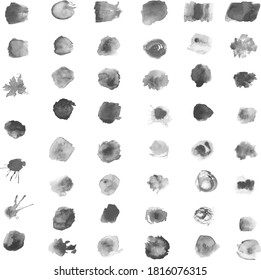 Different grunge brush strokes. Watercolor vector brush strokes. large set of different brush strokes. Artistic design elements isolated on white background. 