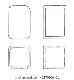 Different grunge frame shapes. Abstract grunge black background, texture. stock image.