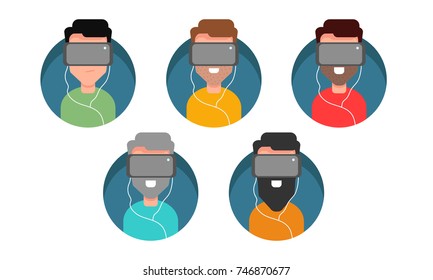 Different Guy Characters with VR Virtual Reality Headsets - Powered by Shutterstock - Get 15% off with code: PIKWIZARD15
