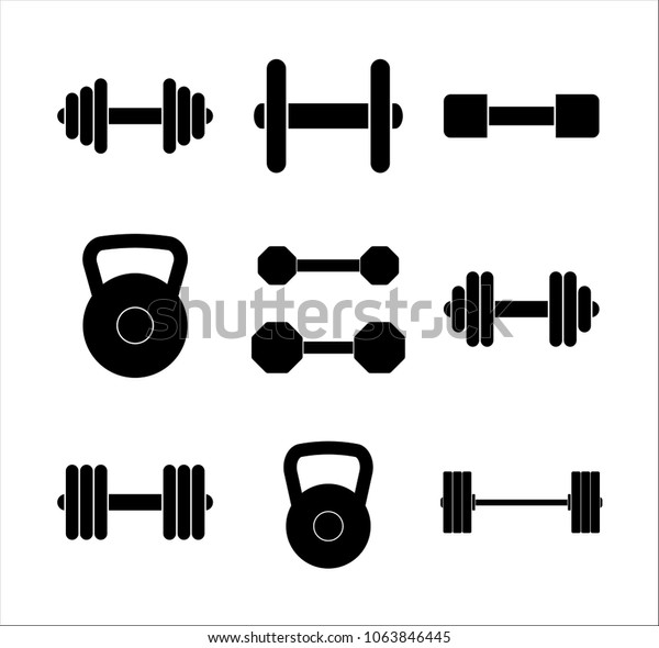 Different Gym Weights Icon Set Isolated Stock Vector (Royalty Free ...