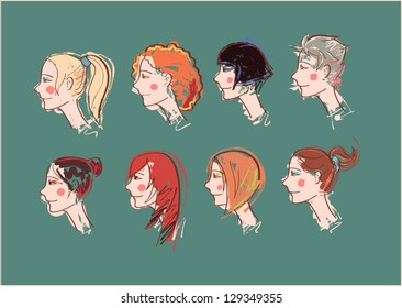 Different hairstyles