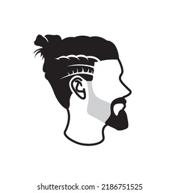 different hairstyles. Male portrait or young man various hairstyle. vector.