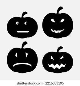 different  Halloween Pumpkin Icon Sat in black color, Pumpkin Icon