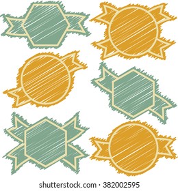 Different hand drawn labels for use in menu templates.