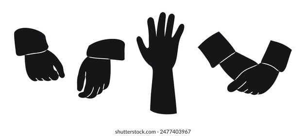 Diferentes gestos de la mano establecidos. Signos expresados por adultos y niños