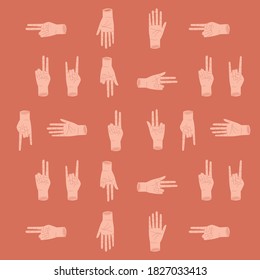 different hand signals gesture illustration elements design pattern