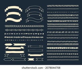 different hand written deco shapes elements. signs and symbols of hand written deco shapes.
