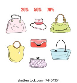 different handbags