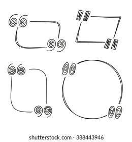 Different hand-drawn quote templated set. Design elements