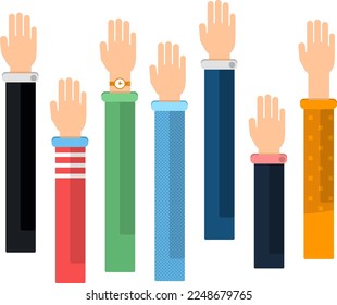 Different hands set. Various character cartoon limbs