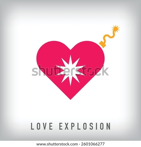 Different heart and bomb logo design. Simple love communication corporate logo template. Vector